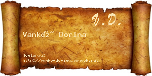 Vankó Dorina névjegykártya